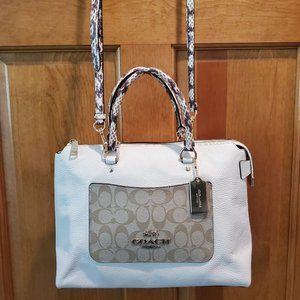 Coach Emma Satchel With Signature Canvas Detail
